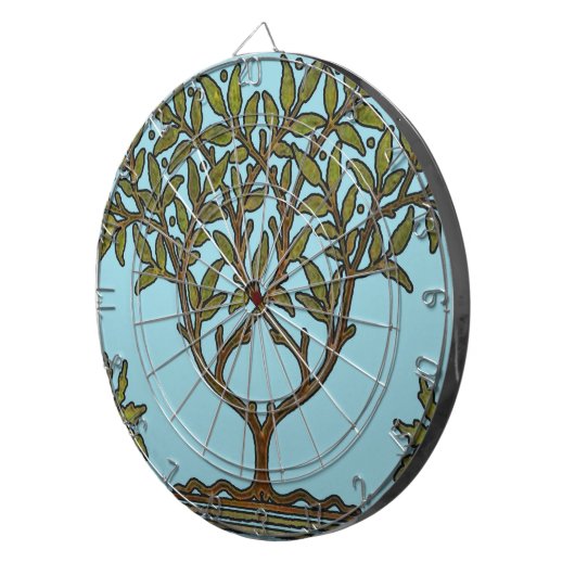 William Morris Tree Frieze Floral Wallpaper Dartscheibe (Vorderseite rechts)