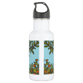 William Morris Tree Frieze Floral Wallpaper Edelstahlflasche (Rückseite)