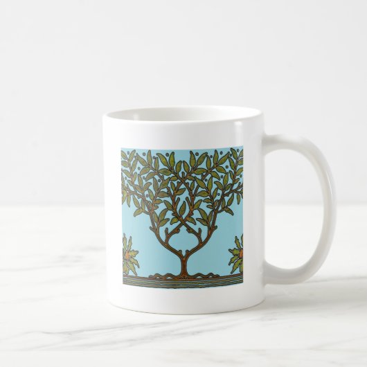 William Morris Tree Frieze Floral Wallpaper Kaffeetasse (Rechts)