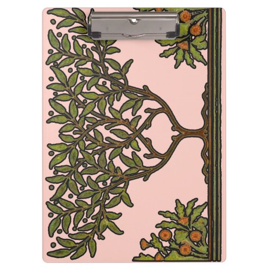 William Morris Tree Frieze Floral Wallpaper Klemmbrett (Vorderseite)