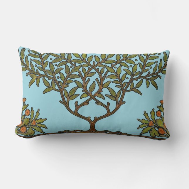 William Morris Tree Frieze Floral Wallpaper Lendenkissen (Vorderseite)