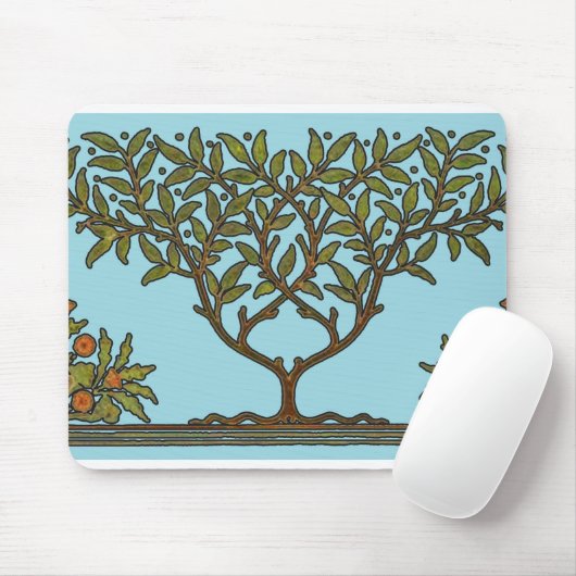 William Morris Tree Frieze Floral Wallpaper Mousepad (Mit Mouse)