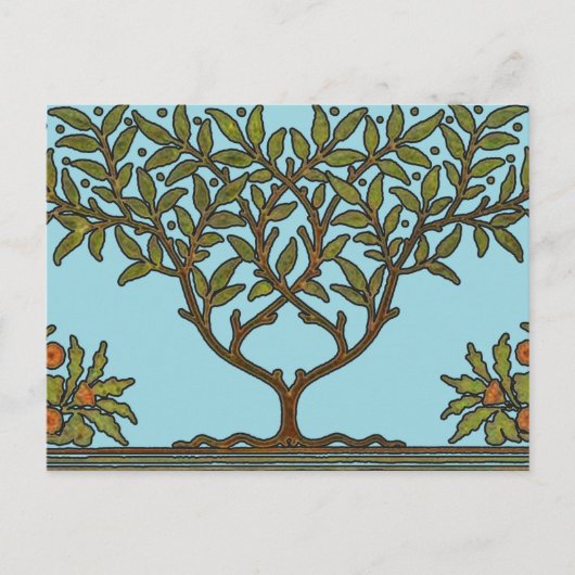 William Morris Tree Frieze Floral Wallpaper Postkarte (Vorderseite)