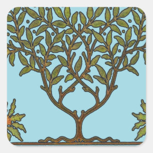 William Morris Tree Frieze Floral Wallpaper Quadratischer Aufkleber