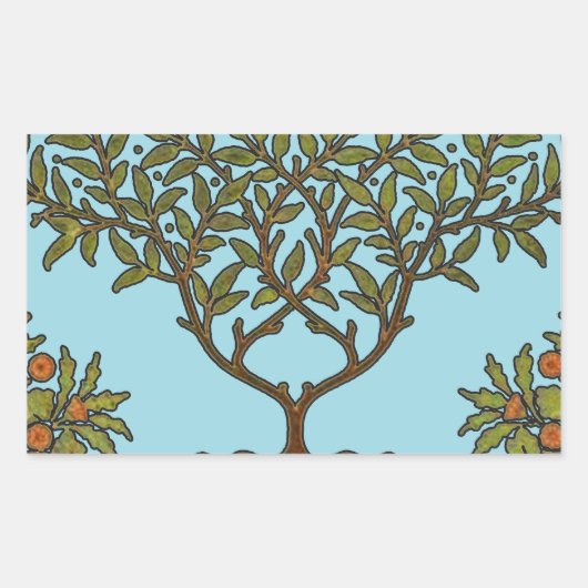William Morris Tree Frieze Floral Wallpaper Rechteckiger Aufkleber (Vorderseite)