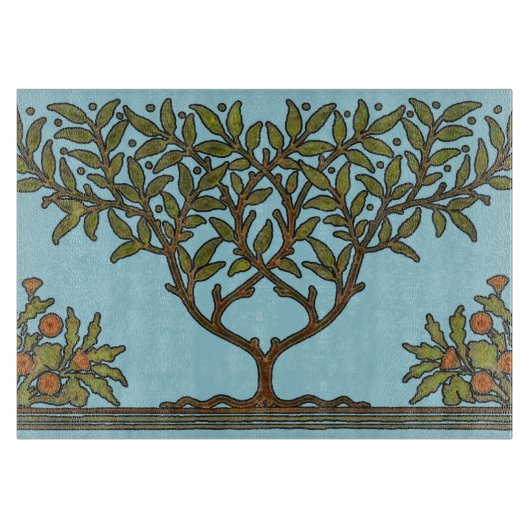 William Morris Tree Frieze Floral Wallpaper Schneidebrett (Vorderseite)