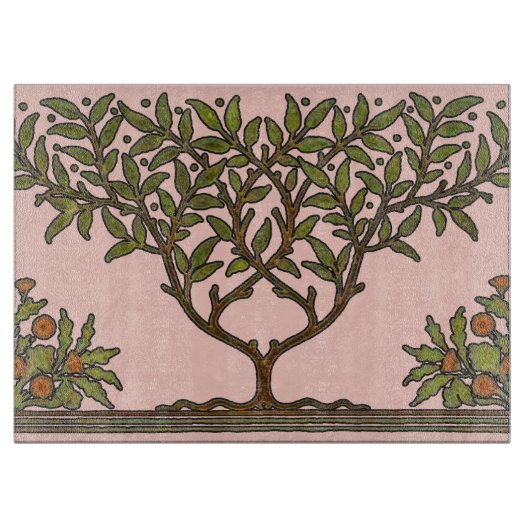 William Morris Tree Frieze Floral Wallpaper Schneidebrett (Vorderseite)
