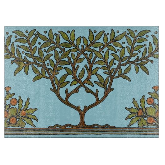 William Morris Tree Frieze Floral Wallpaper Schneidebrett (Vorderseite)