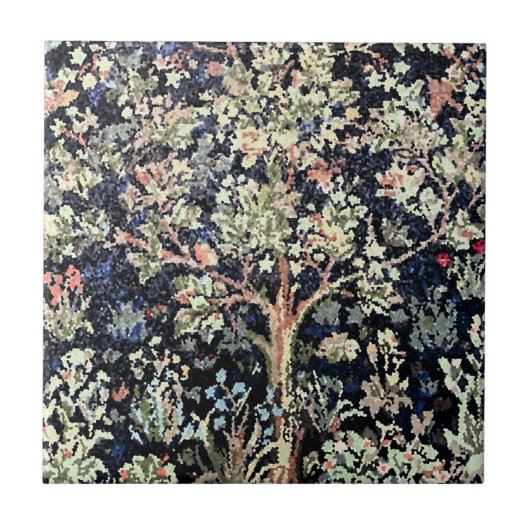William Morris Tree of Life Keramik Tile Fliese (Vorderseite)