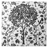 William Morris Tree of Life Pattern, Black & White Fliese (Vorderseite)