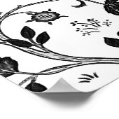 William Morris Tree of Life Pattern, Black & White Poster (Ecke)