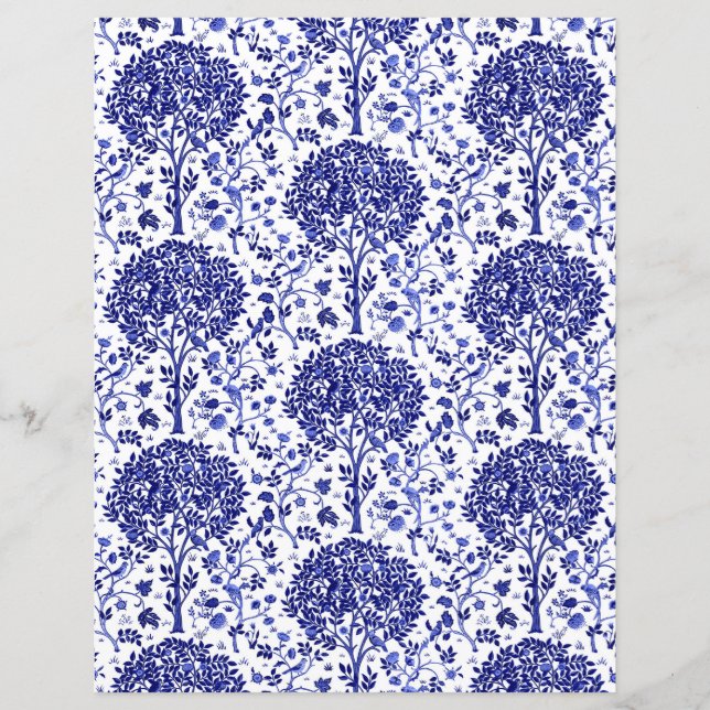 William Morris Tree of Life Pattern, Cobalt Blue (Vorderseite)