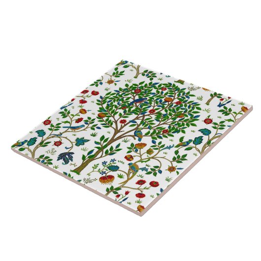 William Morris Tree of Life Pattern, Green & Multi Fliese (Seite)
