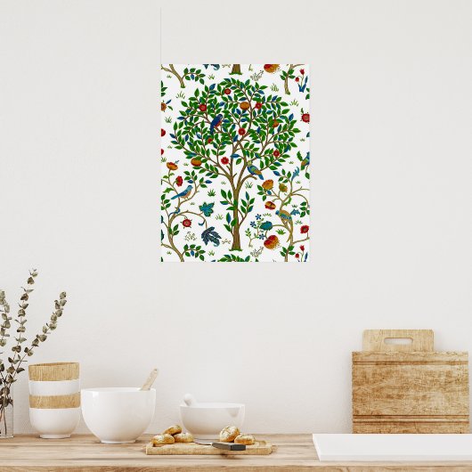 William Morris Tree of Life Pattern, Green & Multi Poster (Küche)