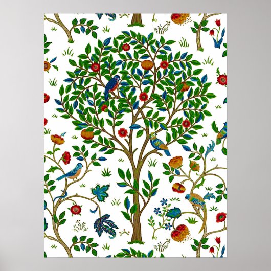 William Morris Tree of Life Pattern, Green & Multi Poster (Vorne)