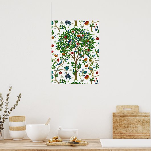 William Morris Tree of Life Pattern, Green & Multi Poster (Küche)
