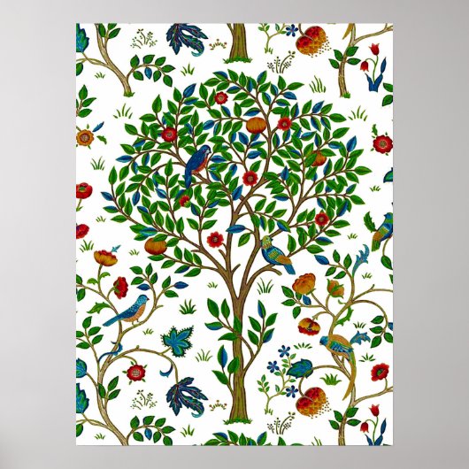 William Morris Tree of Life Pattern, Green & Multi Poster (Vorne)