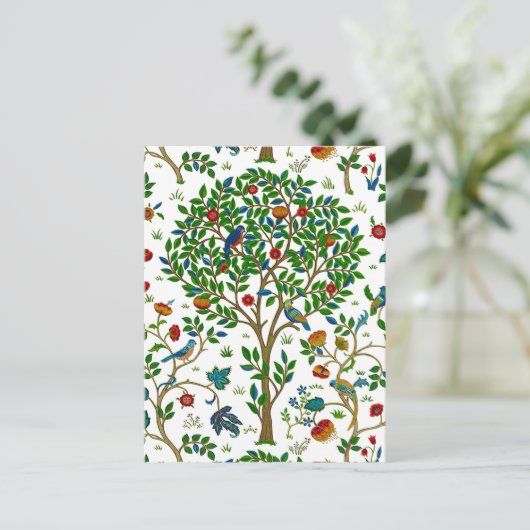 William Morris Tree of Life Pattern, Green & Multi Postkarte (Stehend Vorderseite)