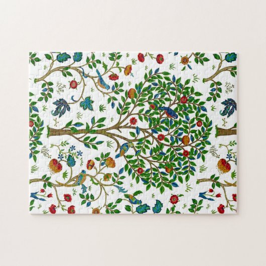 William Morris Tree of Life Pattern, Green & Multi Puzzle (Horizontal)