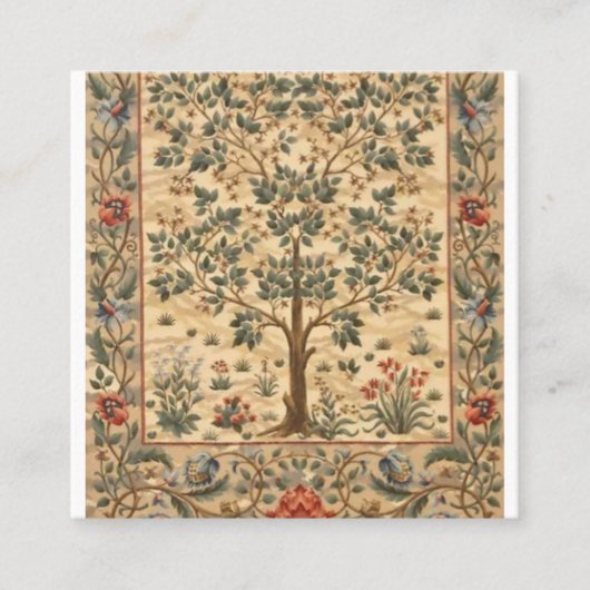 William Morris Tree of Life Quadratische Visitenkarte (Vorderseite)