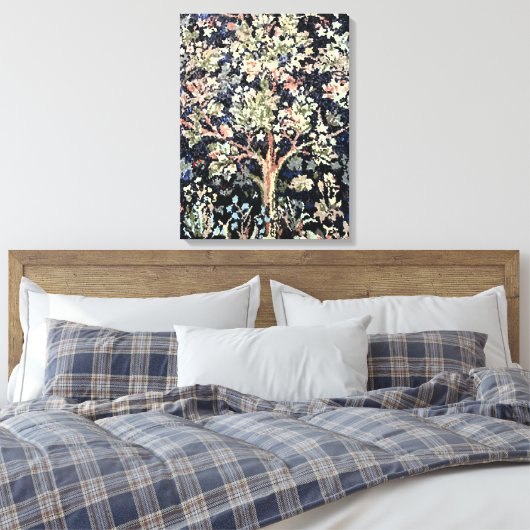 William Morris Tree of Life Stretched Canvas Print Leinwanddruck (Insitu (Schlafzimmer))