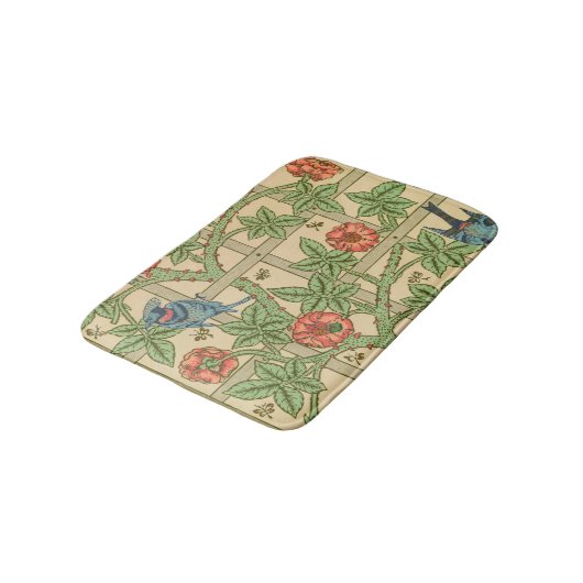 William Morris Trellis Classic Wallpaper Design Badematte (Schrägansicht)