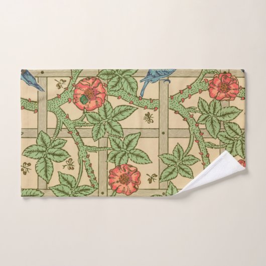 William Morris Trellis Classic Wallpaper Design Badhandtuch Set (Handtuch)