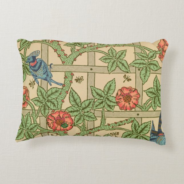 William Morris Trellis Classic Wallpaper Design Dekokissen (Rückseite)