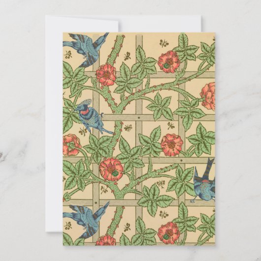 William Morris Trellis Classic Wallpaper Design Einladung (Rückseite)