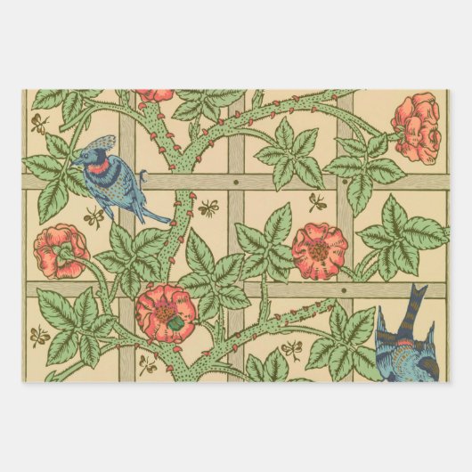 William Morris Trellis Classic Wallpaper Design Geschenkpapier Set (Vorderseite 3)
