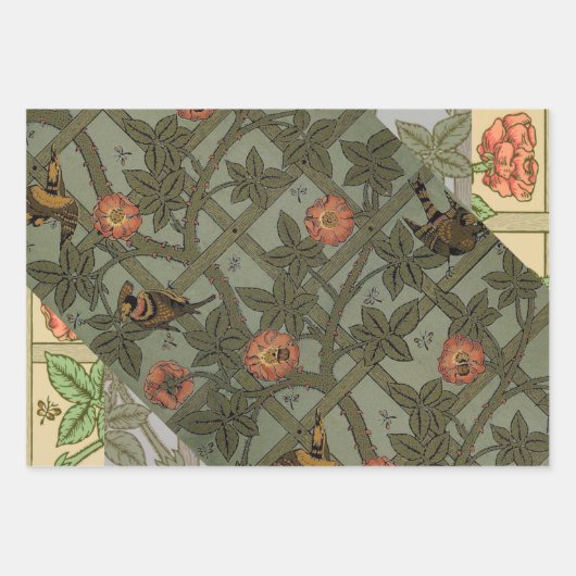 William Morris Trellis Classic Wallpaper Design Geschenkpapier Set (Vorderseite 2)