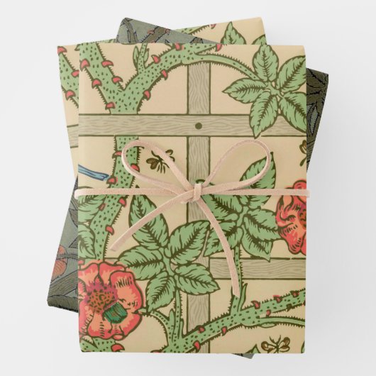 William Morris Trellis Classic Wallpaper Design Geschenkpapier Set (Beispiel)