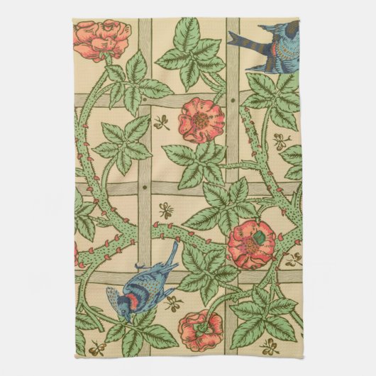 William Morris Trellis Classic Wallpaper Design Geschirrtuch (Vertikal)