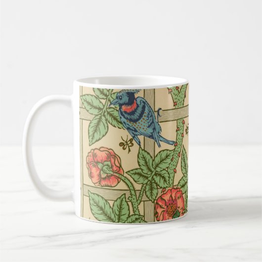 William Morris Trellis Classic Wallpaper Design Kaffeetasse (Links)
