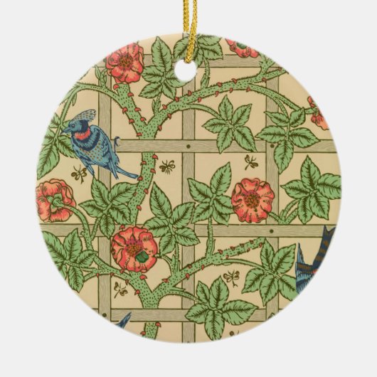 William Morris Trellis Classic Wallpaper Design Keramik Ornament (Vorne)