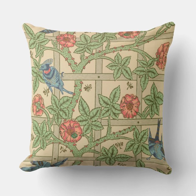 William Morris Trellis Classic Wallpaper Design Kissen (Vorderseite)