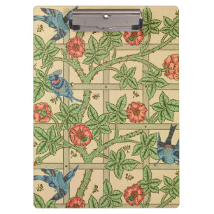 William Morris Trellis Classic Wallpaper Design Klemmbrett