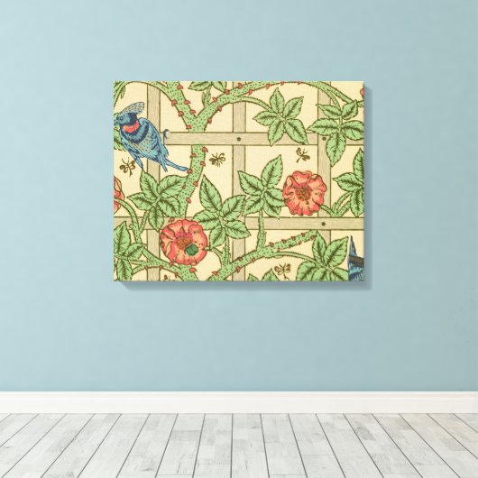 William Morris Trellis Classic Wallpaper Design Leinwanddruck (Insitu (Holzboden))