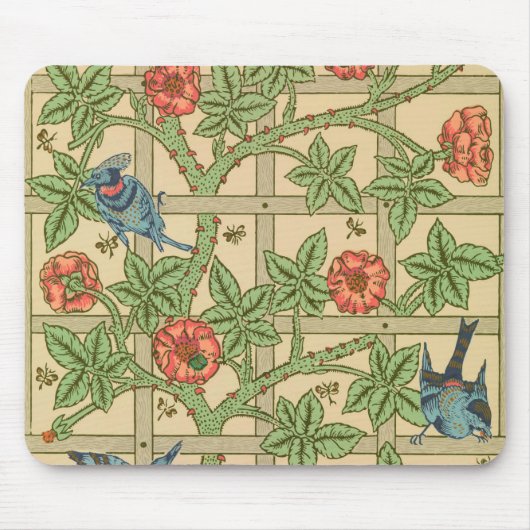 William Morris Trellis Classic Wallpaper Design Mousepad (Vorne)