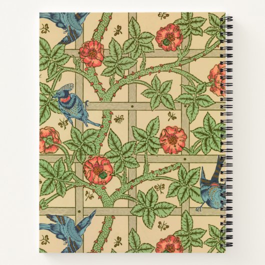 William Morris Trellis Classic Wallpaper Design Notizblock (Rückseite)