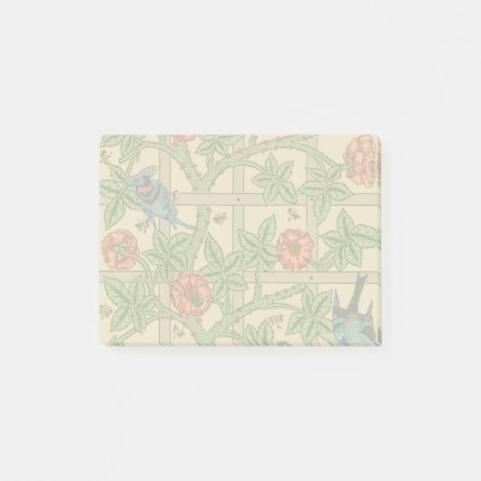 William Morris Trellis Classic Wallpaper Design Post-it Klebezettel (Vorderseite)
