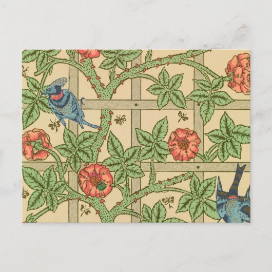 William Morris Trellis Classic Wallpaper Design Postkarte (Vorderseite)