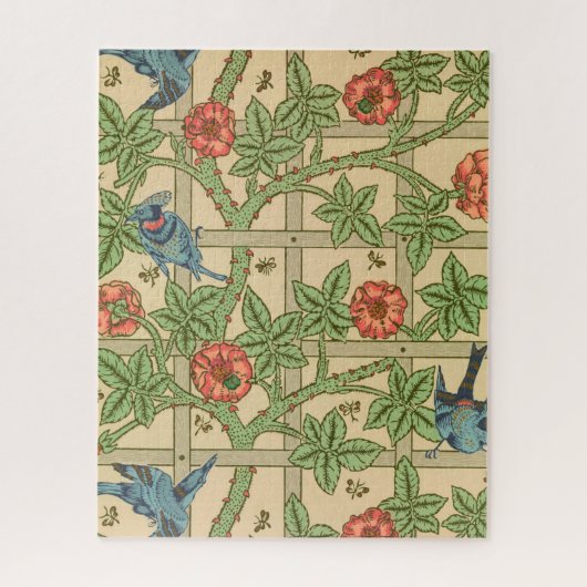 William Morris Trellis Classic Wallpaper Design Puzzle (Vertikal)