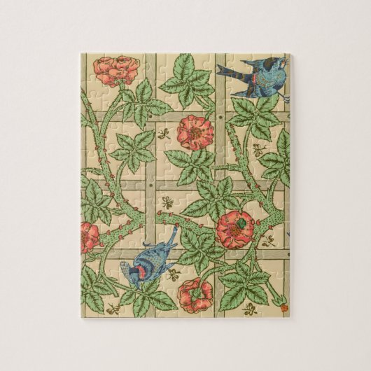William Morris Trellis Classic Wallpaper Design Puzzle (Vertikal)