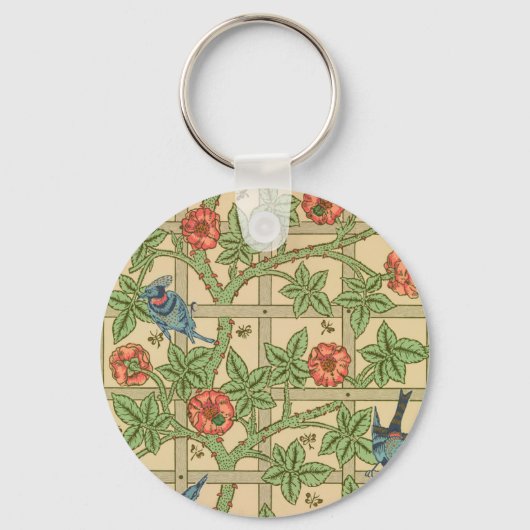 William Morris Trellis Classic Wallpaper Design Schlüsselanhänger (Vorderseite)