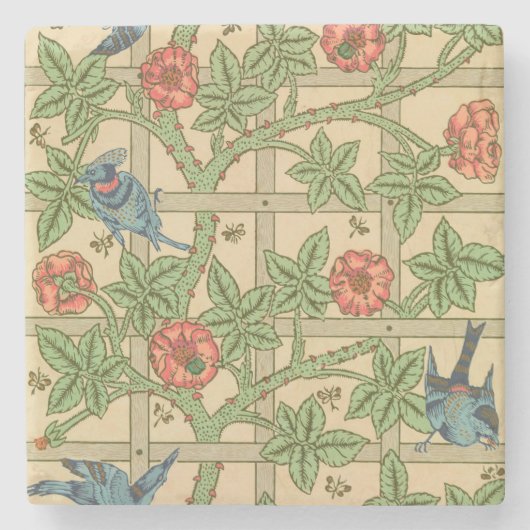 William Morris Trellis Classic Wallpaper Design Steinuntersetzer (Vorderseite)