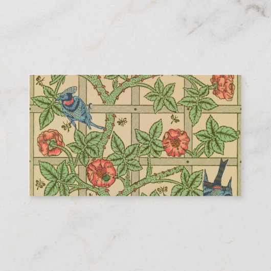 William Morris Trellis Classic Wallpaper Design Visitenkarte (Rückseite)