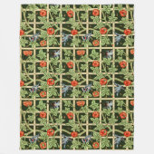 William Morris Trellis Pattern in Green Fleecedecke (Vorderseite)