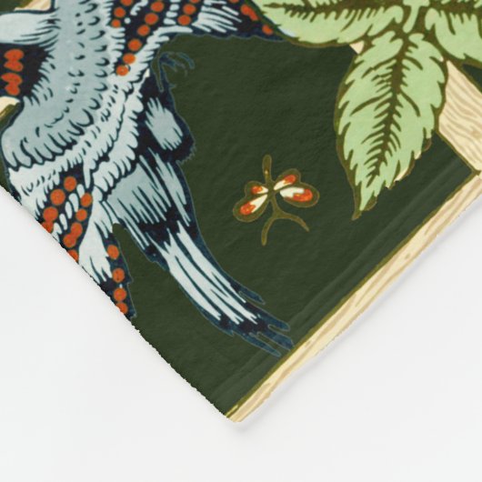 William Morris Trellis Pattern in Green Fleecedecke (Ecke)