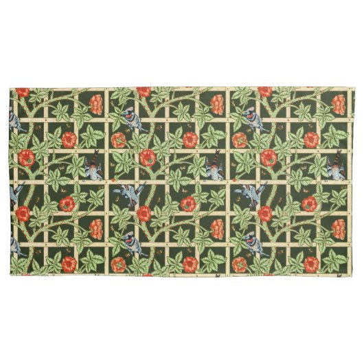 William Morris Trellis Pattern in Green Kissenbezug (Vorderseite)